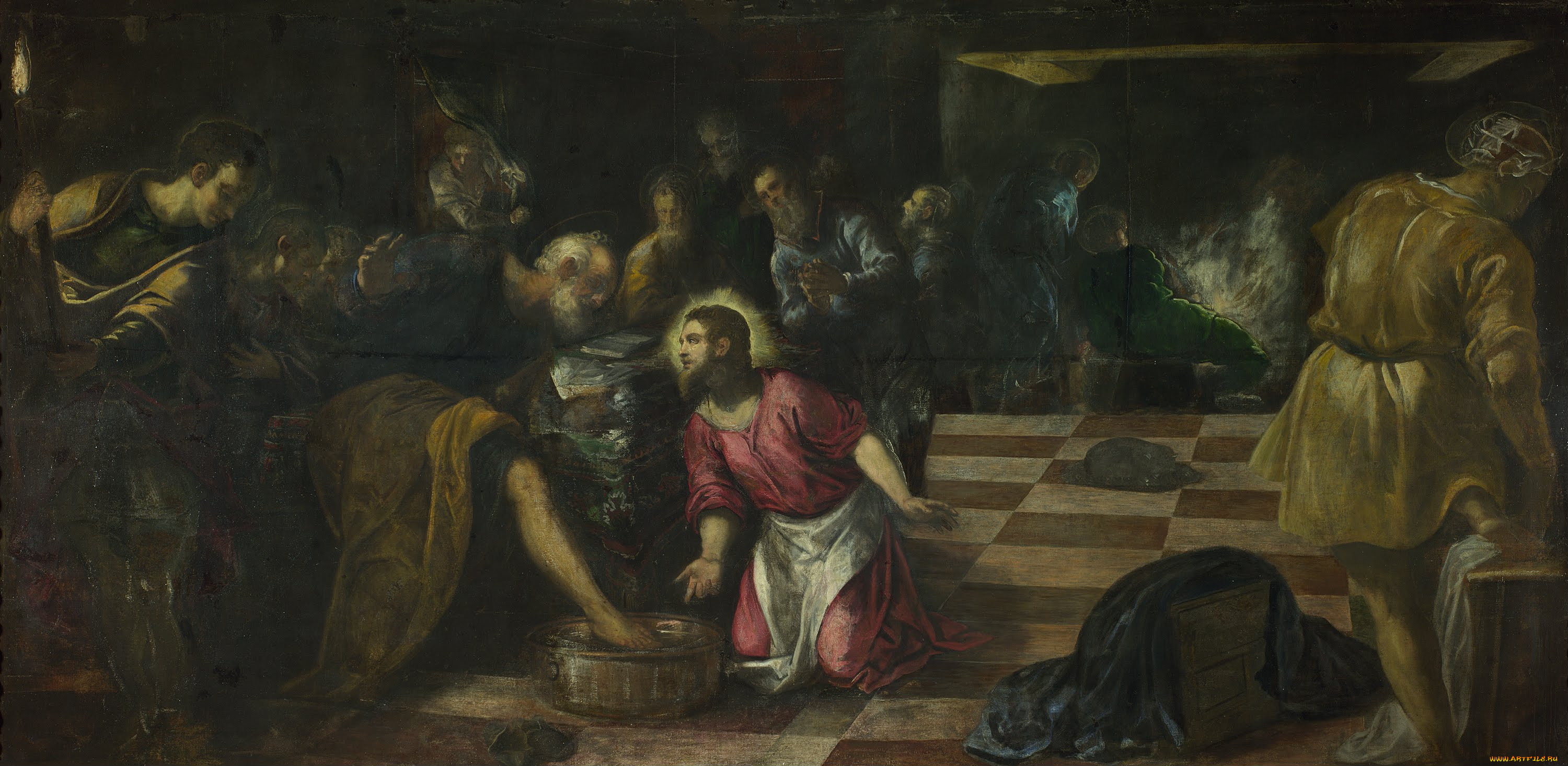 jacopo, tintoretto, christ, washing, the, feet, of, disciples, 